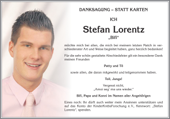 Traueranzeige von Stefan Lorentz von Allgäuer Zeitung,Kempten