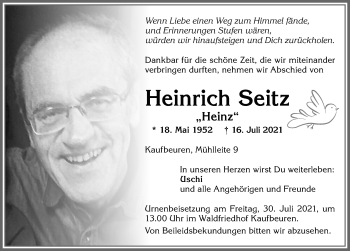 Traueranzeige von Heinrich Seitz von Allgäuer Zeitung