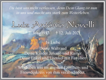 Traueranzeige von Luiz Antonio Novelli von Allgäuer Zeitung, Füssen