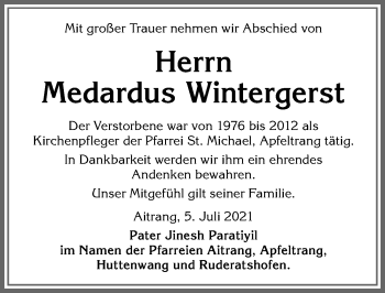 Traueranzeige von Medardus Wintergerst von Allgäuer Zeitung