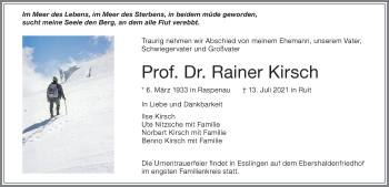 Traueranzeige von Rainer Kirsch von Allgäuer Zeitung,Kempten