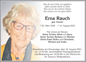 Traueranzeige von Erna Rauch von Allgäuer Zeitung,Kempten