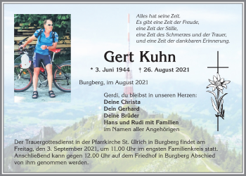 Traueranzeige von Gert Kuhn von Allgäuer Anzeigeblatt