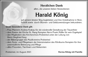 Traueranzeige von Harald König von Allgäuer Zeitung,Kempten