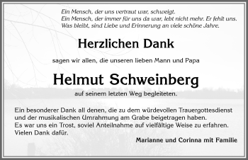 Traueranzeige von Helmut Schweinberg von Allgäuer Zeitung,Kempten