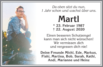 Traueranzeige von Martl  von Allgäuer Zeitung, Füssen