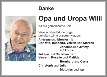 Traueranzeige von Willi Eurich von Memminger Zeitung