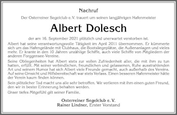 Traueranzeige von Albert Dolesch von Allgäuer Zeitung, Füssen
