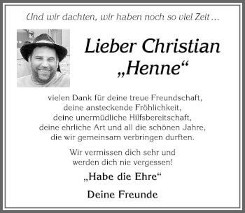 Traueranzeige von Christian  von Allgäuer Zeitung, Kaufbeuren/Buchloe