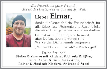 Traueranzeige von Elmar  von Allgäuer Zeitung, Füssen