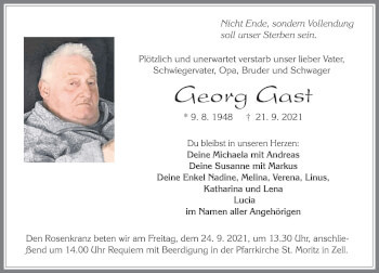 Traueranzeige von Georg Gast von Allgäuer Zeitung, Füssen