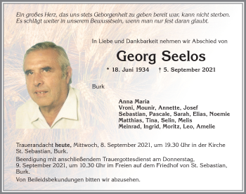 Traueranzeige von Georg Seelos von Allgäuer Zeitung, Marktoberdorf
