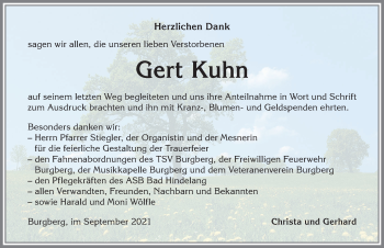 Traueranzeige von Gert Kuhn von Allgäuer Anzeigeblatt