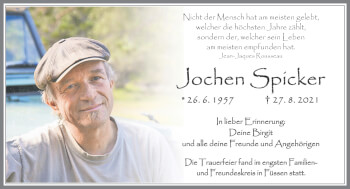 Traueranzeige von Jochen Spicker von Allgäuer Zeitung, Füssen