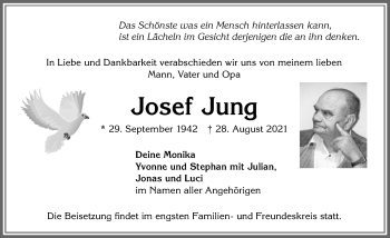 Traueranzeige von Josef Jung von Allgäuer Anzeigeblatt