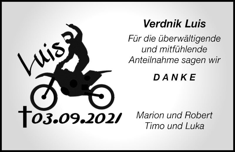  Traueranzeige für Luis Verdnik vom 18.09.2021 aus Allgäuer Zeitung