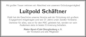 Traueranzeige von Luitpold Schäftner von Allgäuer Zeitung, Marktoberdorf