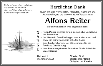 Traueranzeige von Alfons Reiter von Allgäuer Zeitung, Marktoberdorf