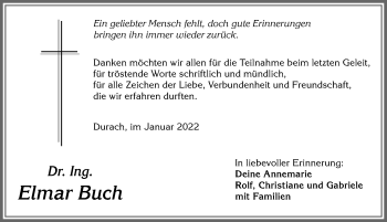 Traueranzeige von Elmar Buch von Allgäuer Zeitung,Kempten