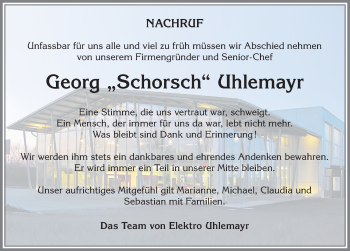 Traueranzeige von Georg Uhlemayr von Allgäuer Zeitung, Füssen