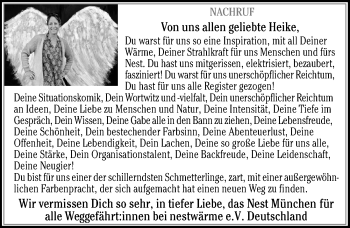 Traueranzeige von Heike  von Allgäuer Zeitung,Kempten