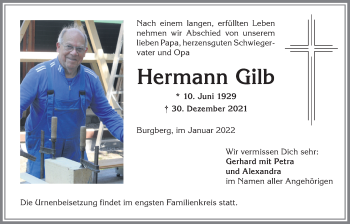 Traueranzeige von Hermann Gilb von Allgäuer Anzeigeblatt