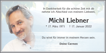 Traueranzeige von Michl Liebner von Allgäuer Zeitung,Kempten