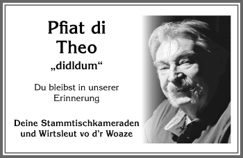 Traueranzeige von Theo  von Allgäuer Zeitung, Füssen