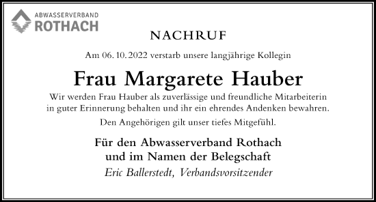 Traueranzeige von Margarete Hauber von Der Westallgäuer