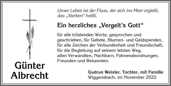 Traueranzeige von Günter Albrecht von Allgäuer Zeitung,Kempten