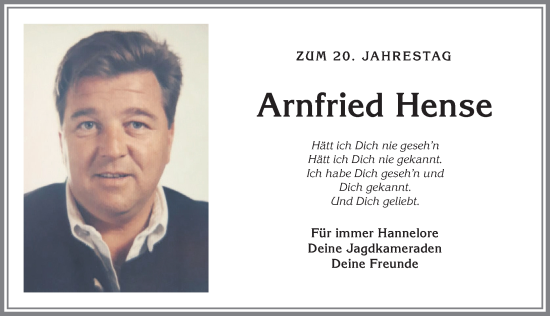 Traueranzeige von Arnfried Hense von Allgäuer Anzeigeblatt