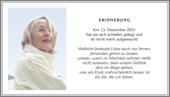 Traueranzeige von Erinnerungen  von Allgäuer Anzeigeblatt