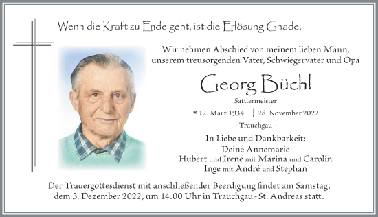 Traueranzeige von Georg Büchl von Allgäuer Zeitung, Füssen