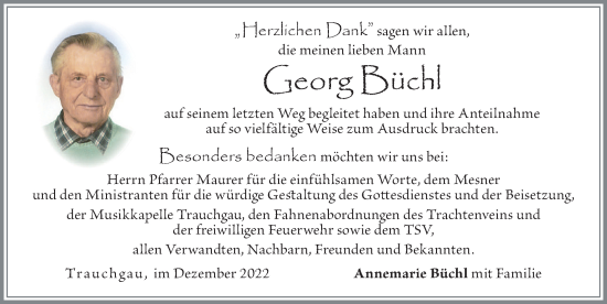 Traueranzeige von Georg Büchl von Allgäuer Zeitung, Füssen