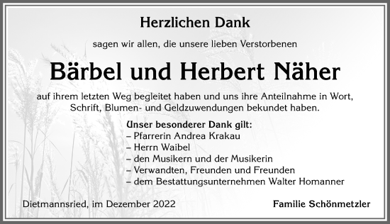 Traueranzeige von Herbert Näher von Allgäuer Zeitung,Kempten