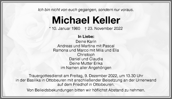 Traueranzeige von Michael Keller von Memminger Zeitung