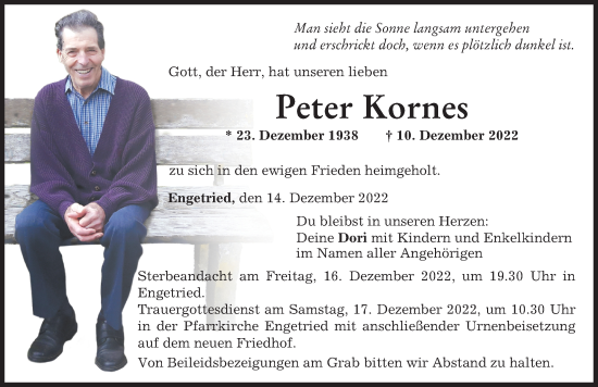 Traueranzeige von Peter Kornes von Memminger Zeitung