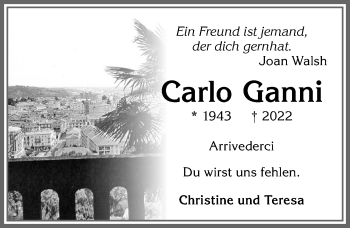 Traueranzeige von Carlo Ganni von Allgäuer Zeitung,Kempten