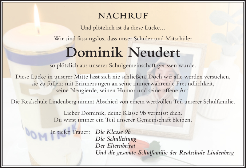  Traueranzeige für Dominik Neudert vom 23.02.2022 aus Der Westallgäuer