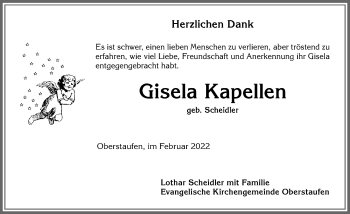 Traueranzeige von Gisela Kapellen von Allgäuer Anzeigeblatt