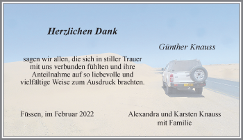 Traueranzeige von Günther Knauss von Allgäuer Zeitung, Füssen