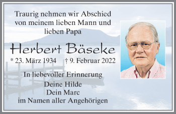 Traueranzeige von Herbert Bäseke von Allgäuer Zeitung,Kempten