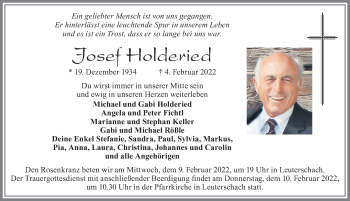 Traueranzeige von Josef Holderied von Allgäuer Zeitung, Marktoberdorf