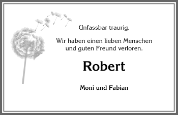 Traueranzeige von Robert  von Allgäuer Anzeigeblatt