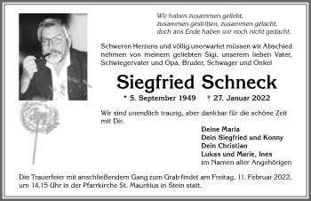 Traueranzeige von Siegfried Schneck von Allgäuer Anzeigeblatt