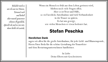 Traueranzeige von Stefan Peschka von Memminger Zeitung