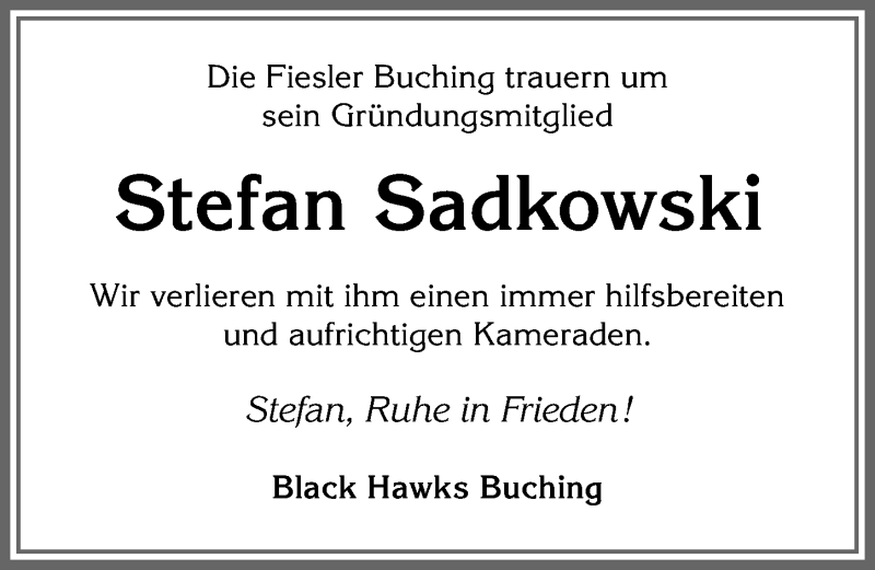  Traueranzeige für Stefan Sadkowski vom 11.02.2022 aus Allgäuer Zeitung, Füssen