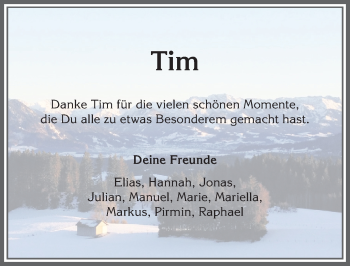 Traueranzeige von Tim Keller von Allgäuer Anzeigeblatt