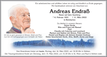Traueranzeige von Andreas Endraß von Allgäuer Zeitung, Marktoberdorf