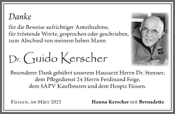Traueranzeige von Guido Kerscher von Allgäuer Zeitung, Füssen